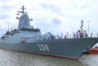 Kapal perang Rusia bersandar di Dermaga Jamrud Utara, Pelabuhan Tanjung Perak Surabaya, (Ist).