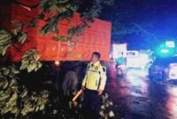 Sebuah kecelakaan lalu lintas melibatkan truk tronton dan sepeda motor terjadi di ruas jalan poros nasional Lamongan-Babat, tepatnya di Desa/Kecamatan Sukodadi, pada Selasa malam (3/12/2024). (Ist)