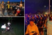 Sebanyak 158 sepeda motor berhasil diamankan oleh Satlantas Polres Tuban dalam razia balap liar yang berlangsung pada Minggu (8/12/2024) malam di kawasan Jalan Soekarno Hatta, Desa Bogorejo, Kecamatan Merakurak, Kabupaten Tuban, Jawa Timur. (Ist)