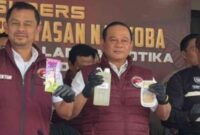 Barang bukti yang berhasil diamankan dari pabrik narkoba di Bandung.(Ist)