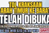 Pengumuman pembukaan Tol Peobowangi untuk arus balik libur Nataru,(Ist).