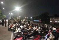 Puluhan motor diamankan Polresta Sidoarjo dalam razia balap liar, Minggu 29/12/2024 dini hari,(Ist).