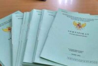 Sertifikat tanah dari program PTSL, (Foto: Ist).