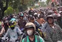 Kemacetan saat puncak arus balik lebaran 2025 di Jawa Timur, (Ilustrasi).