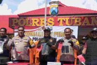 Kapolres Tuban AKBP Wiliam Cornelis Tanasale dalam rilis tiga kasus narkoba di Kabupaten Tuban,(Assayid Annazili/liputanstu.id).