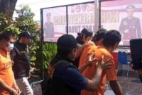 Tiga pelaku pencurian gabah petani berhasil diamankan Satreskrim Polres Tuban,(Assayid Annazili/Liputansatu.id).