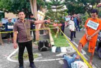 Dalam rekonstruksi, tersangka memperagakan 38 adegan yang dibuka kepublik,(Aji Swasto/Liputansatu.id).