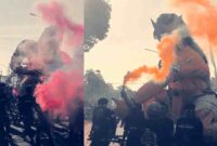 Ogoh-ogoh Sengkuni dalam acara HUT RI ke-80 di Kecamatan Merakurak, (Aji Swasto/Liputansatu.id).