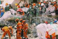 Hari ke-7 Tim SAR gabungan terus melakukan pencarian dan evakuasi korban di reruntuhan bangunan Pondok Pesantren Al Khoziny, (Hms Basarnas).