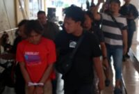 Tersangka pengeroyokan di Kecamatan Palang, Kabupaten Tuban diamankan Satreskrim Polres Tuban, (Assayid Annazili/Liputansatu.id).