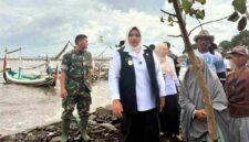 Wabup Ulfiyah tinjau banjir rob di pesisir Jangkar Situbondo dan rencana pembangunan tanggul laut, (Fia Rahma/Liputansatu.id).