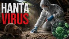 Ilustrasi petugas menggunakan alat pelindung diri saat membersihkan area yang terkontaminasi kotoran tikus sebagai upaya pencegahan penyebaran Hanta virus, (Assayid Annazili/Liputansatu.id).