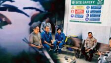 Kapolsek Parengan IPTU Ramelan saat melakukan pertemuan dengan perwakilan PT NESR untuk meminta klarifikasi terkait kepulan asap putih yang sempat menyebar ke permukiman warga Desa Selogabus, Tuban, Jumat (29/05/2026), (Assayid Annazili/Liputansatu.id).