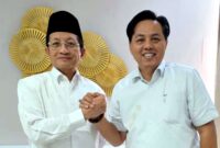 Gus Lilur dan Nazaruddin Umar dalam sebuah kesempatan menjelang pembahasan kepemimpinan PBNU periode 2026-2031, (Fia Rahma/Liputansatu.id).