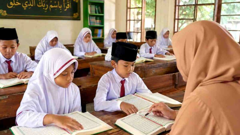 Kegiatan mengaji siswa Sekolah Dasar di Kabupaten Tuban dalam program Jam Nol Mengaji yang disiapkan Dinas Pendidikan, (Ilustrasi/Liputansatu.id).