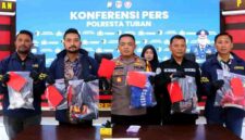Polresta Tuban menggelar konferensi pers pengungkapan dua perkara tindak pidana, Jumat (14/08/2026), (Assayid Annazili/Liputansatu.id).