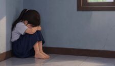 Ilustrasi anak dibawah umur yang murung akibat kekerasan seksual. (Gambar : Desain AI)